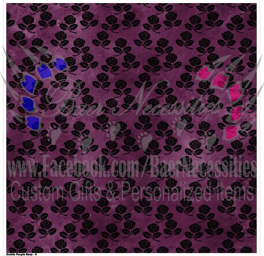 Gothic Purple Rose 09 - Adhesive
