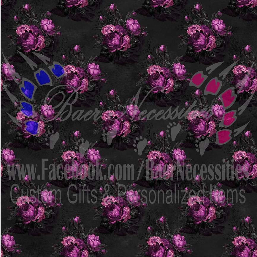 Gothic Purple Rose 17 - Adhesive