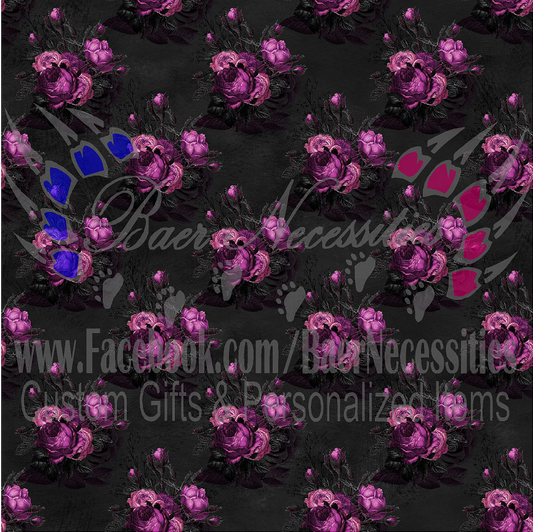 Gothic Purple Rose 17 - Adhesive
