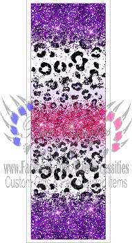 Pink/Purple Glitter with Leopard Print - Pen Wrap