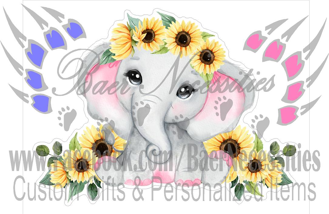 Sunflower Elephant - Tumber Decal
