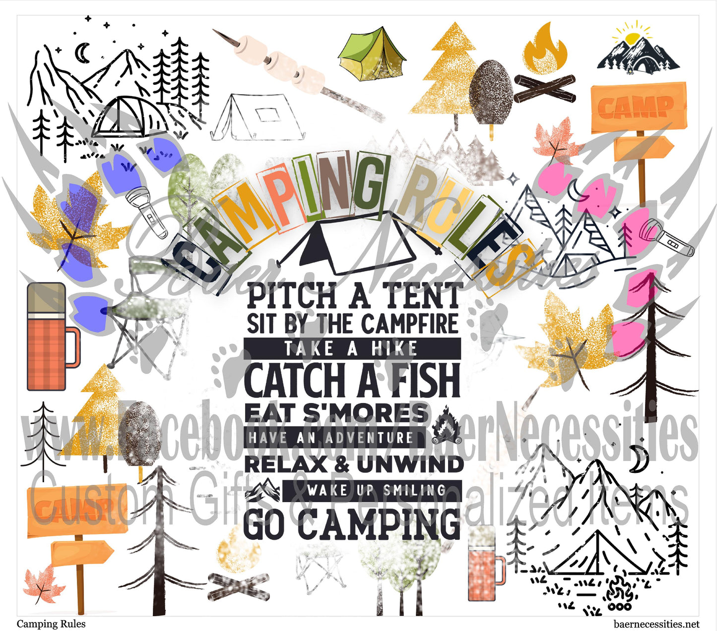 Camping Rules - Tumbler Transfer