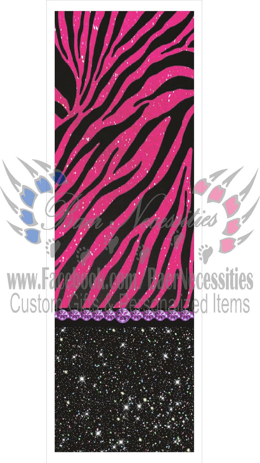 Pink Black Glitter Zebra - Pen Wrap
