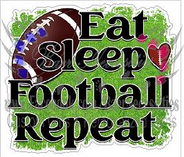 Eat Sleep Football Repeat - Tumber Decal