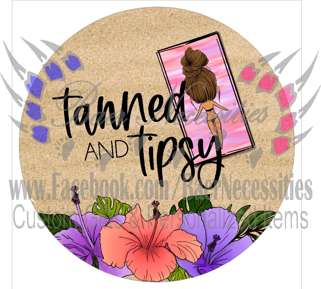 Tanned & Tipsy - Tumbler Decal