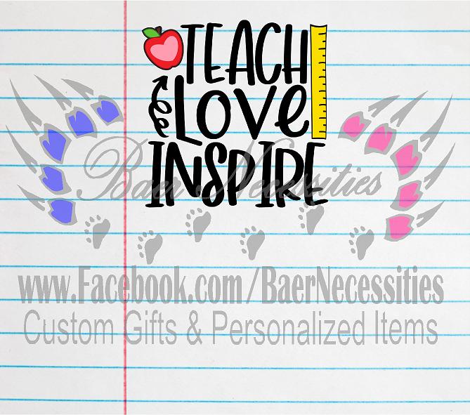 Teach, Love, Inspire Notebook - Tumbler Transfer