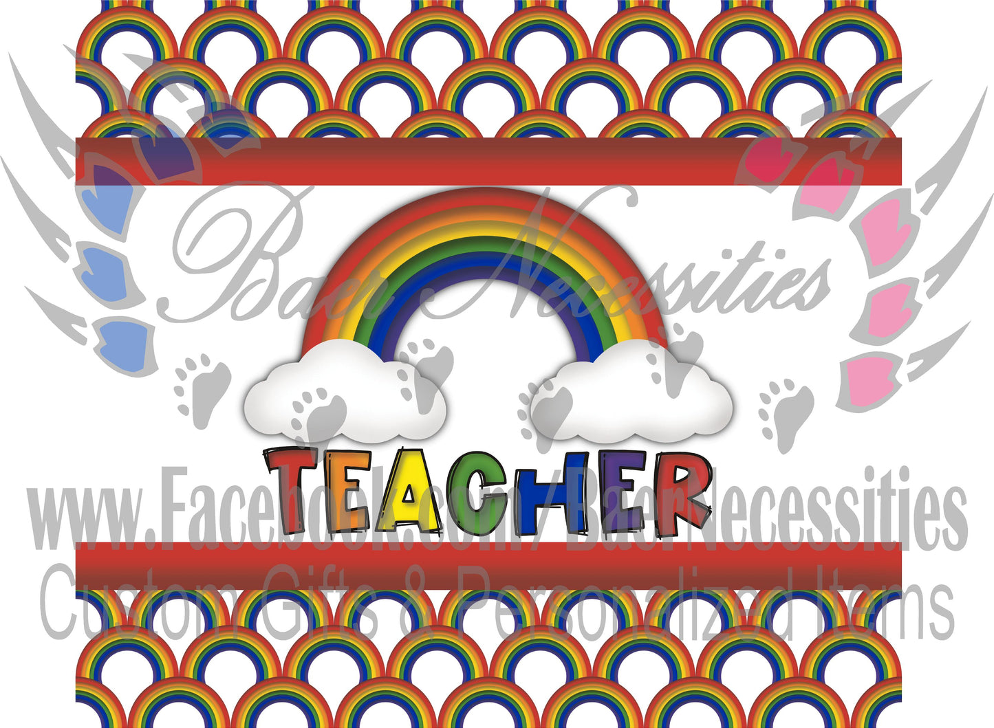 Teacher Rainbow - Tumbler Transfer