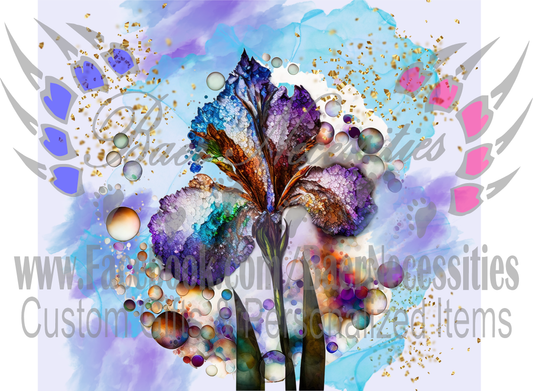 Sparkly Ink Iris - Tumbler Transfer