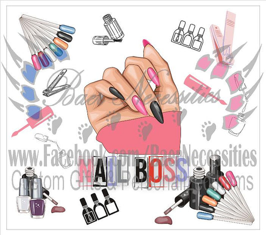 Nail Tech "Boss" - Tumbler Transfer