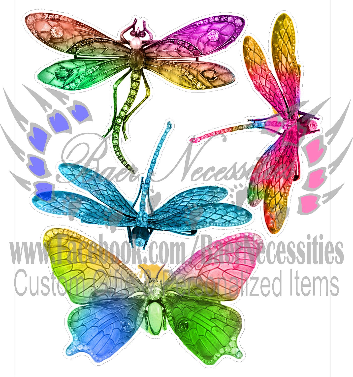 Watercolor Butterfly & Dragonfies Sheet - Decal Theme/Set