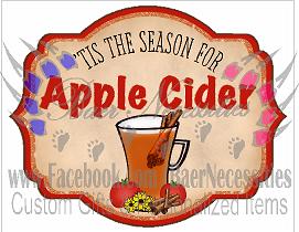 Tis the Season for Apple Cider Label - Tumber Decal