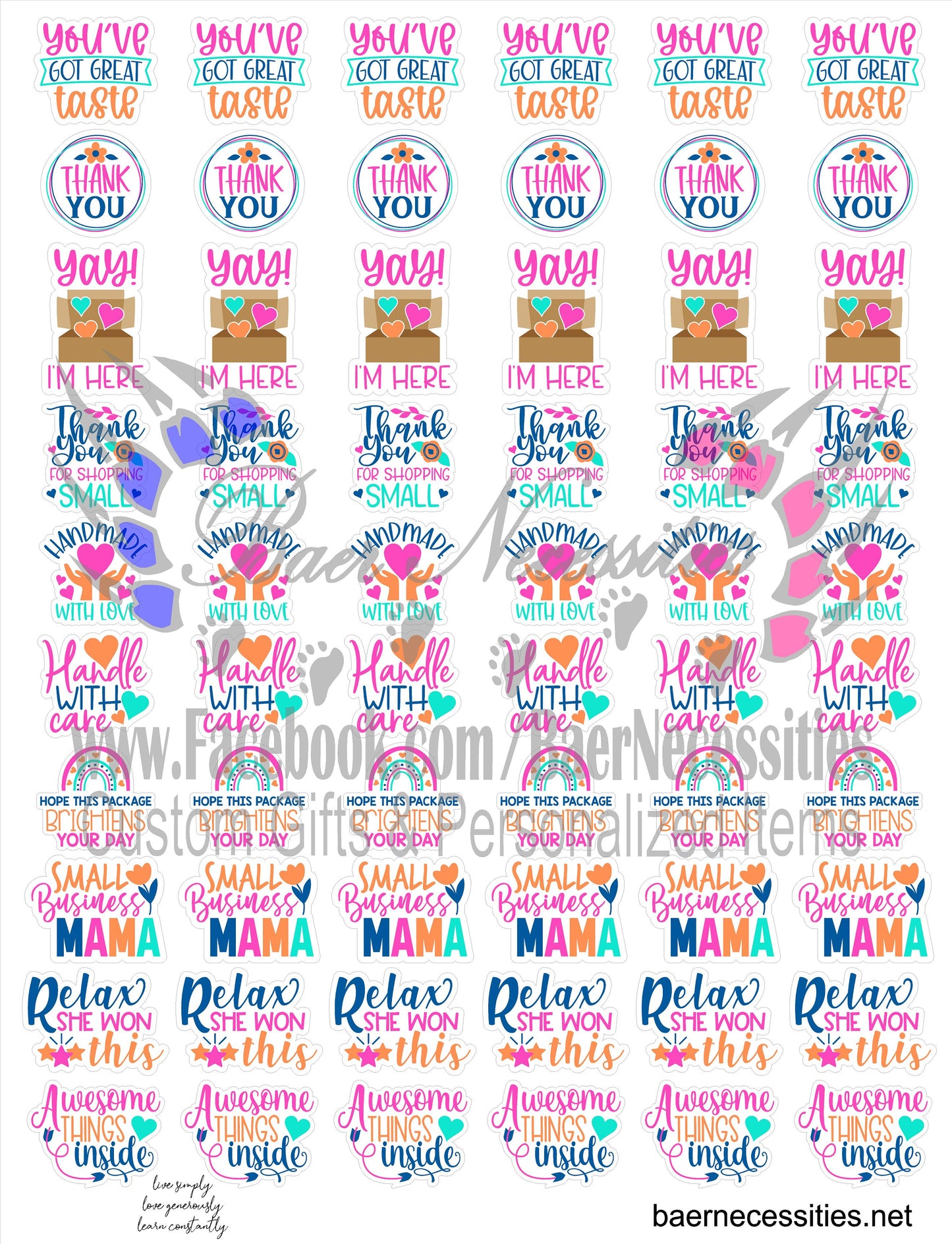 Business Vibrant Packaging Decals