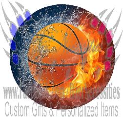 BasketBall Water n Fire - Tumbler Decal