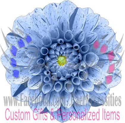 Blue Dahlia Flower - Tumbler Decal