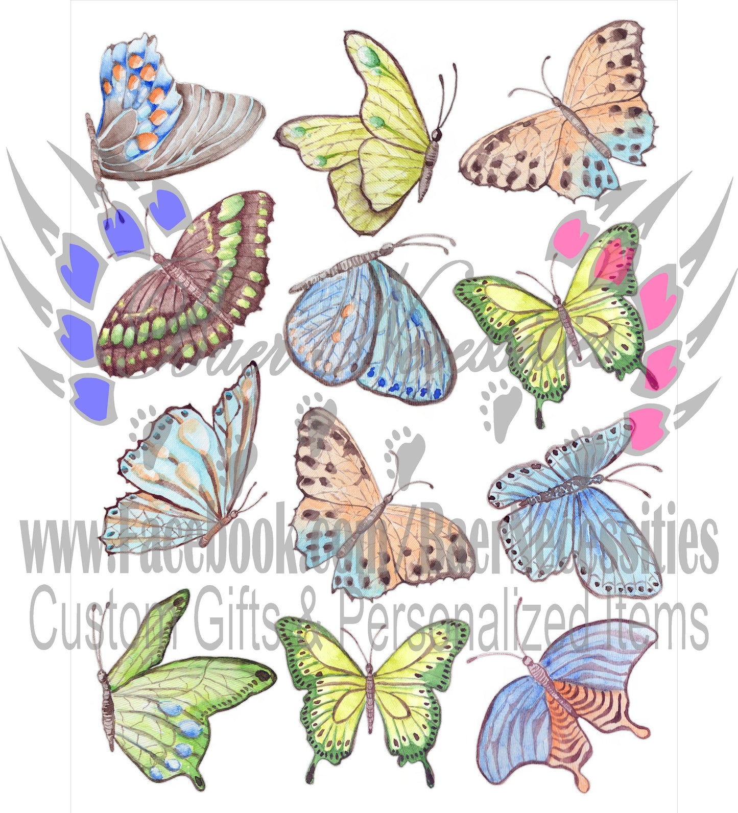 Pastel Butterfly Sheet - Decal Theme/Set