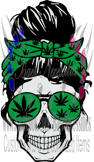 Cannabis Female Skull - Tumbler Decal