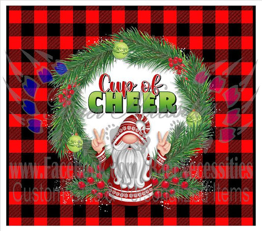 Christmas Gnome Cup of Cheer - Tumbler Transfer