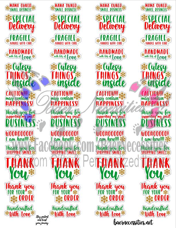 Christmas Packaging Decals
