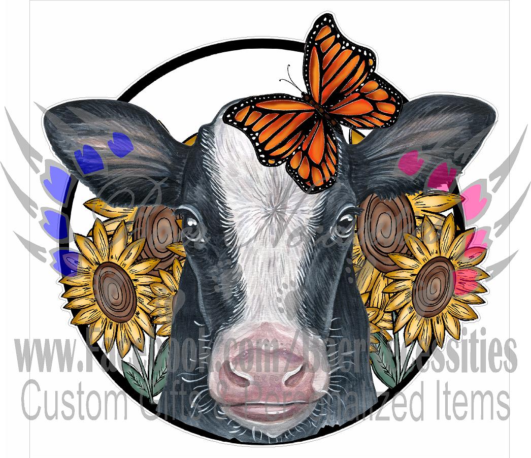 Cow with Butterfly - Transfer