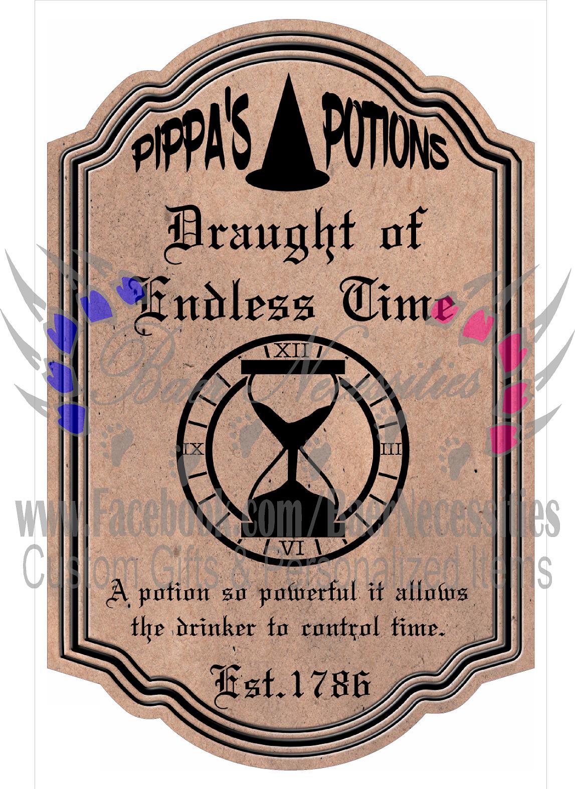 Draught of Endless Time Potion Label - Tumber Decal
