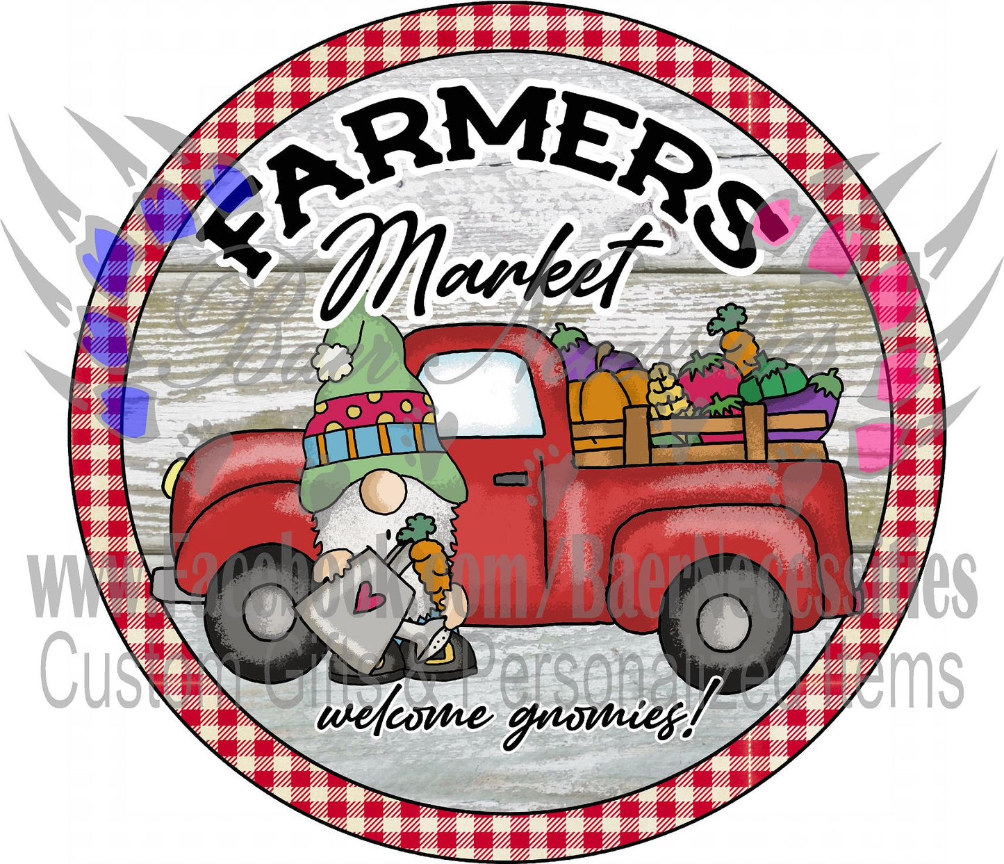 Farmers Market Gnome - Tumbler Decal