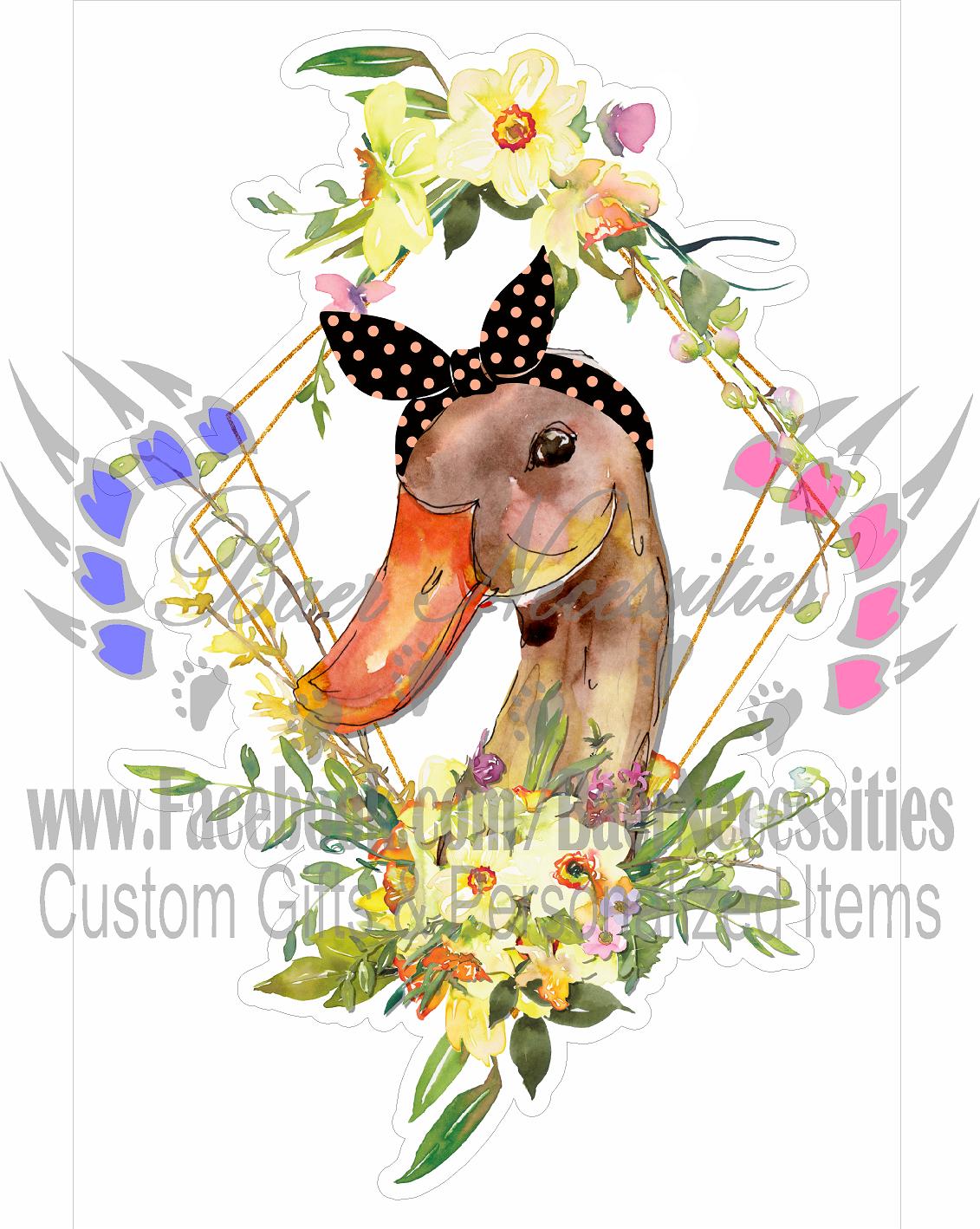 Floral Duck - Tumber Decal