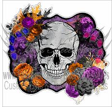 Floral Halloween Skull - Transfer