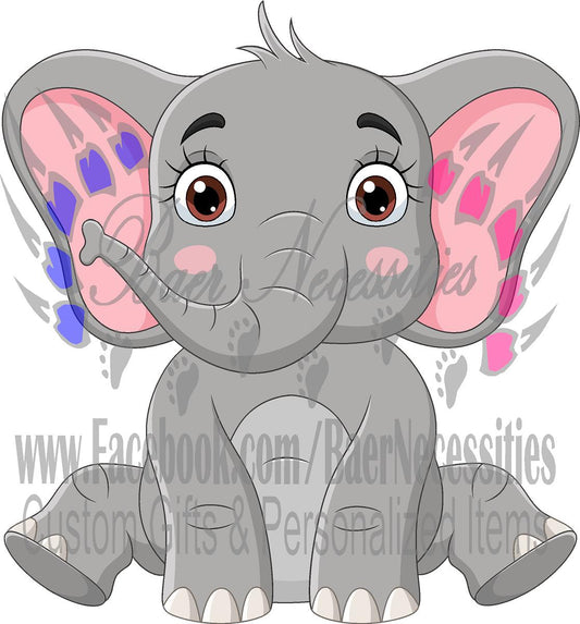 Grey Baby Elephant - Tumbler Decal