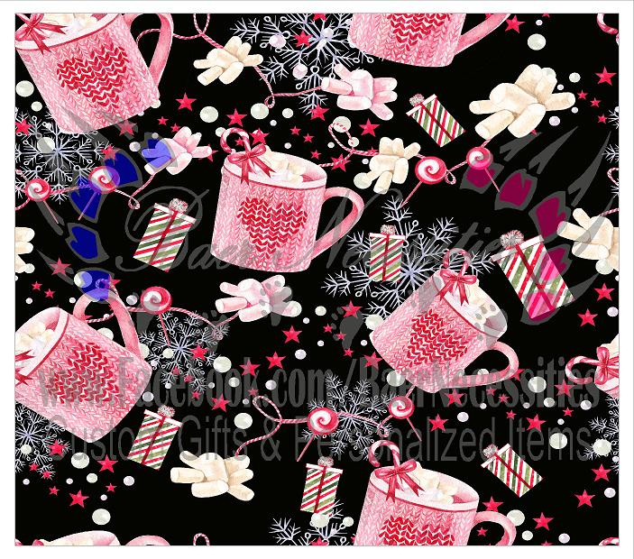 Hot Cocoa Christmas Seamless Pattern - Full Wrap