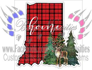 Buffalo Plaid Indiana State - Tumber Decal