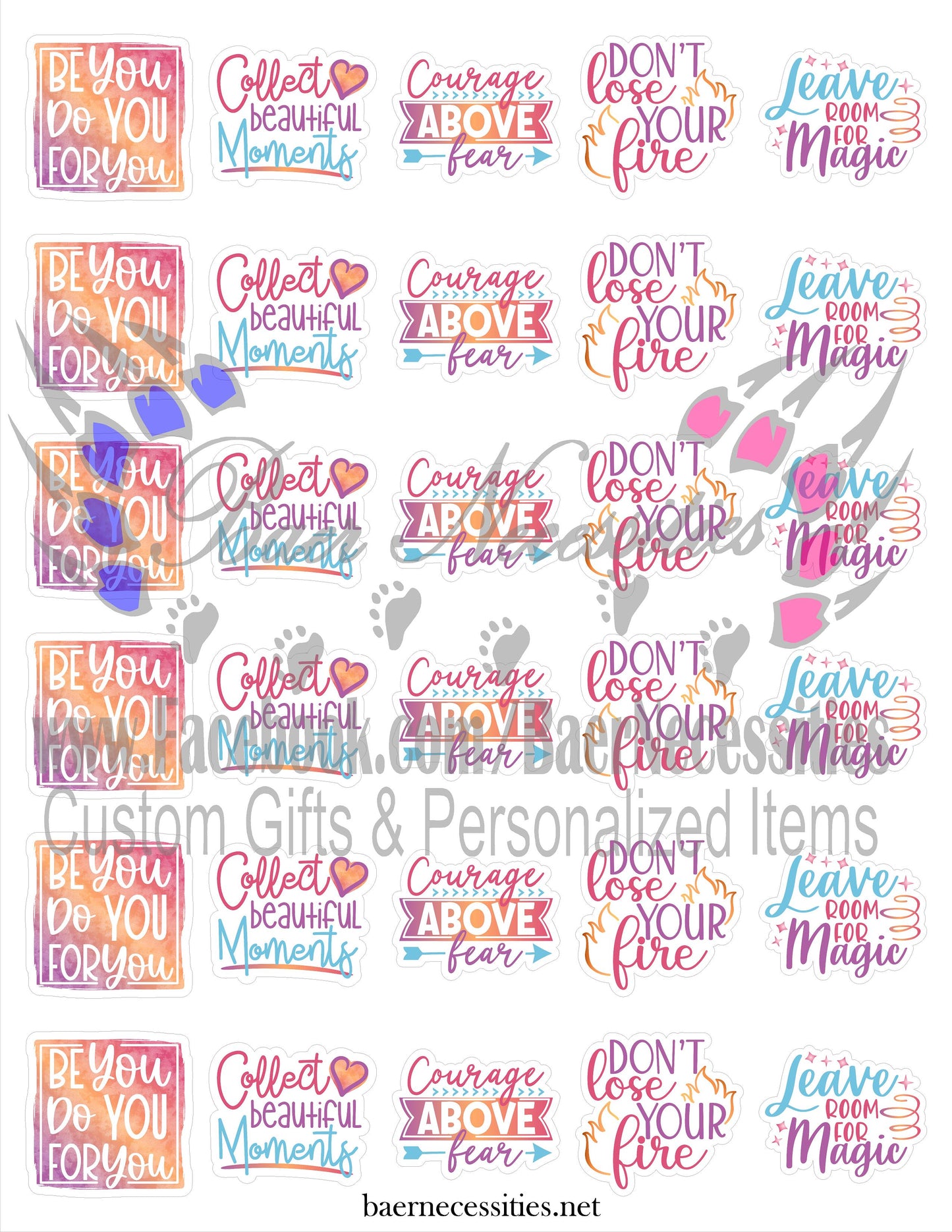 Inspirational Packaging Decals Multipack