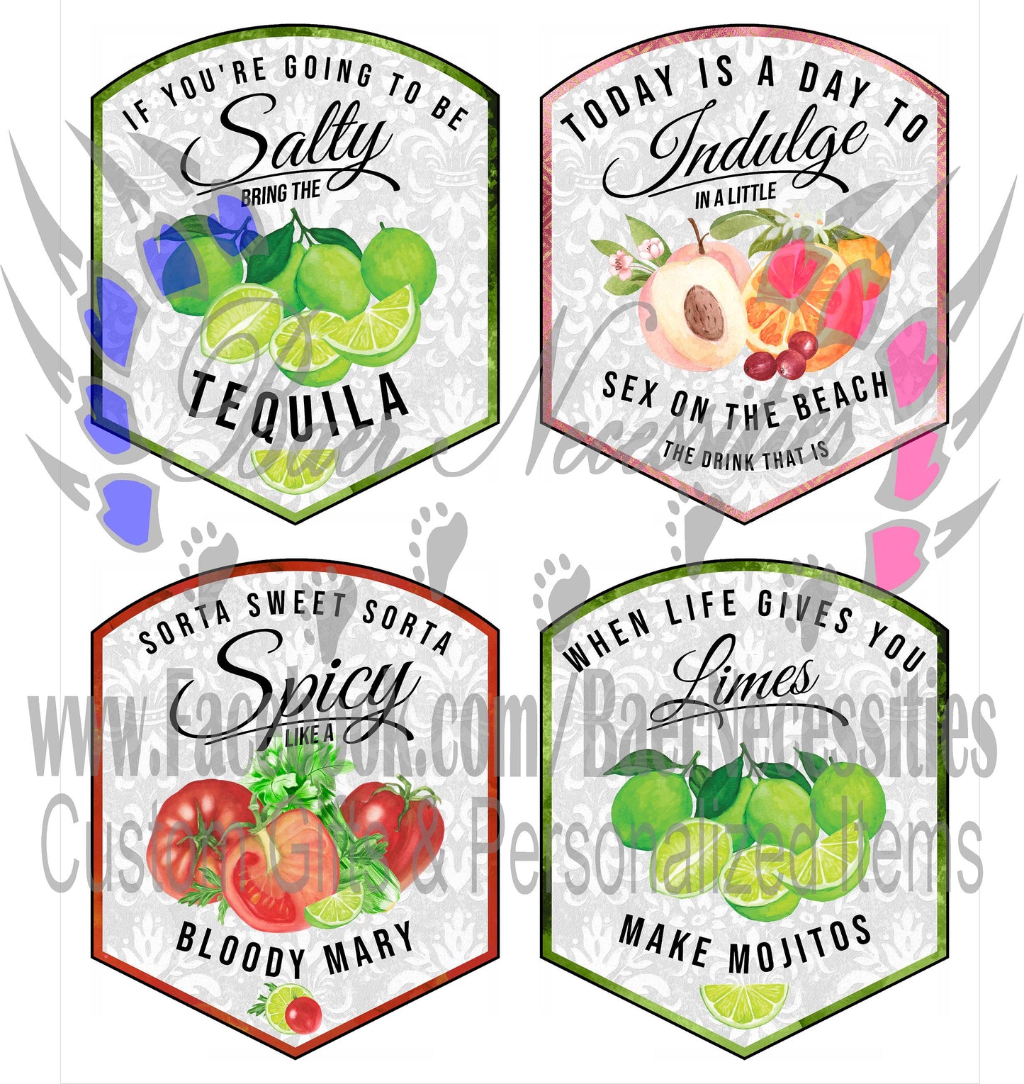 Beverage Drink Labels  - Decal Theme/Set