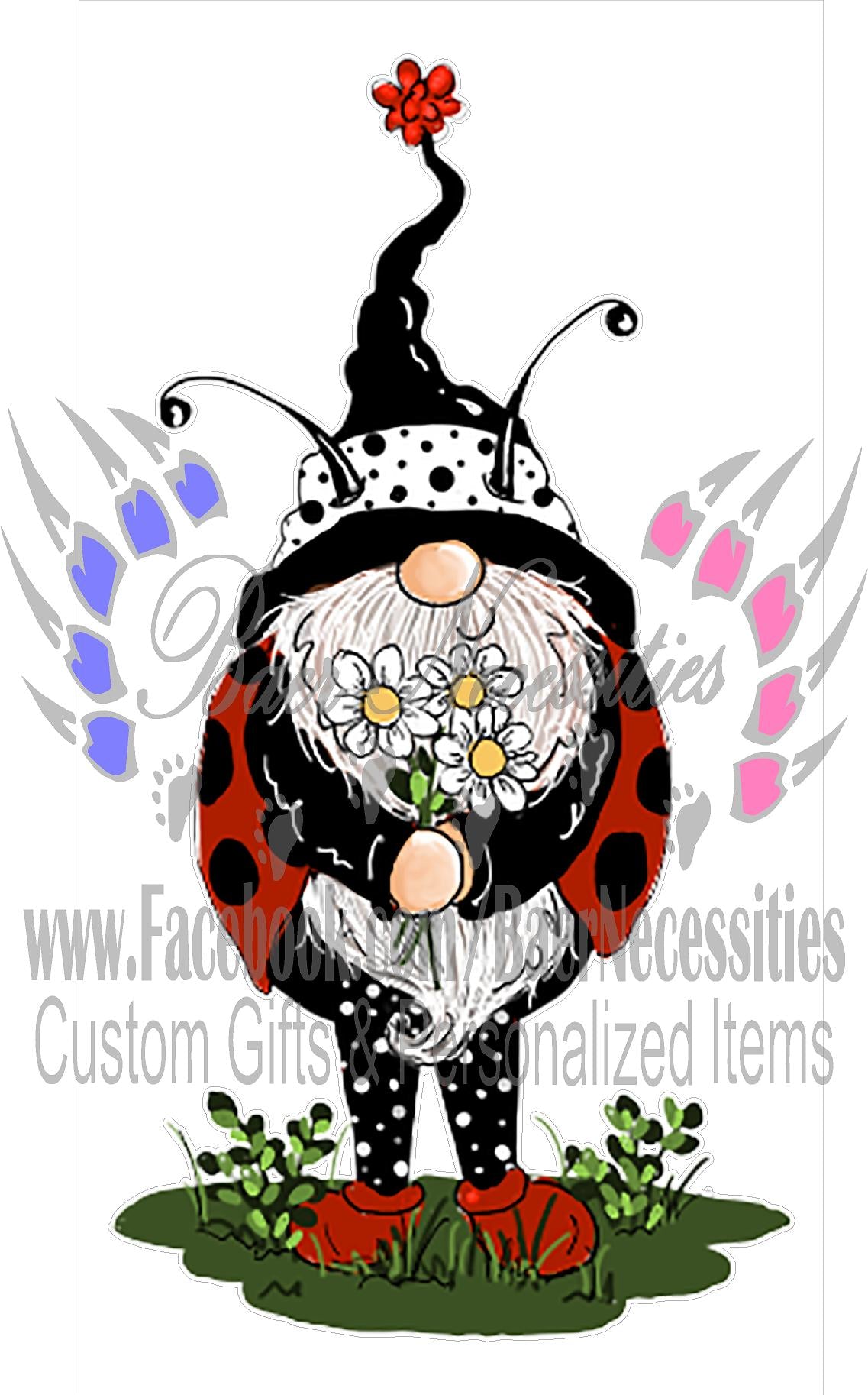 Ladybug Gnome - Tumbler Decal