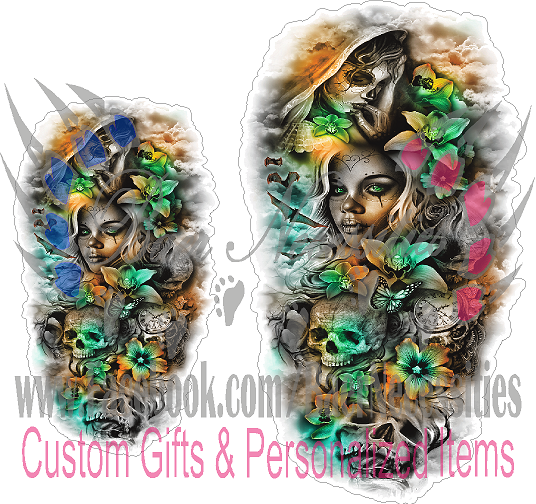 Lilly Skull Woman - Tumbler Decal