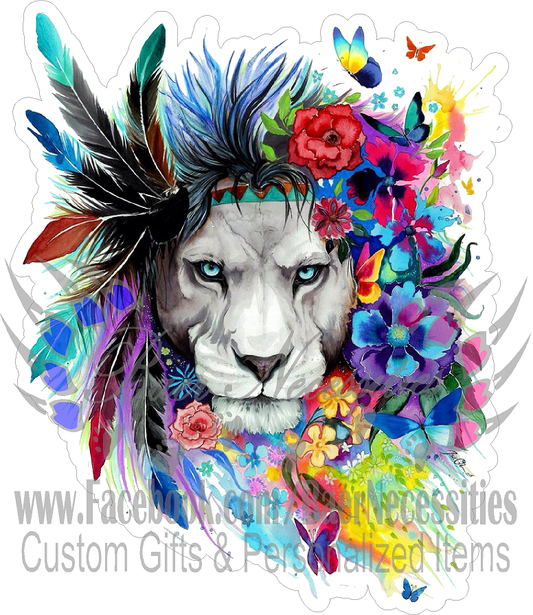 Lion Watercolor - Tumbler Decal