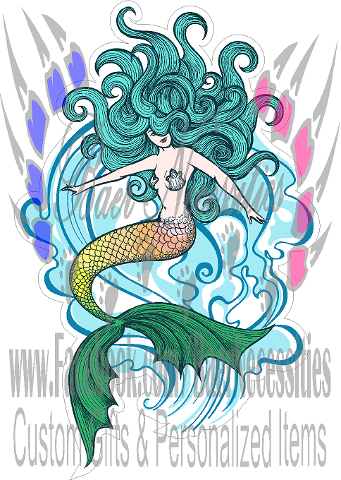 Mermaid on the Wave - Tumbler Decal