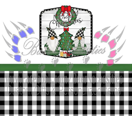 Merry Christmas Plaid Gnome - Full Wrap