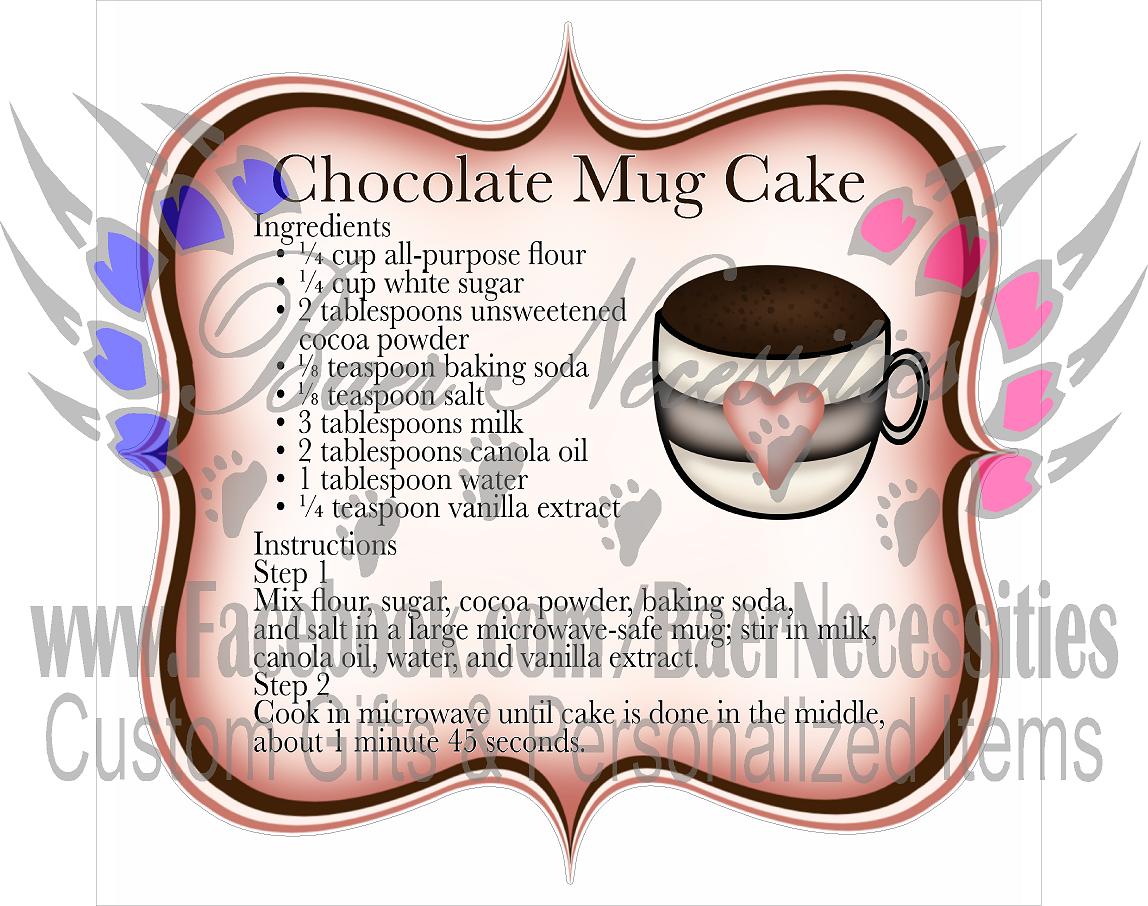 Mug Cake Recipe Label - Tumber Decal