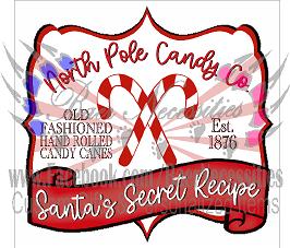 North Pole Candy Co. Label - Tumber Decal