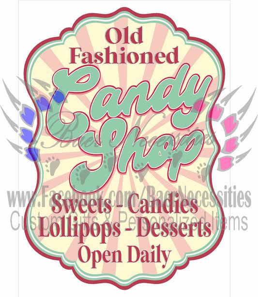 Old Fashioned Candy Shop Candy Label - Tumber Decal