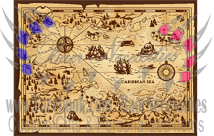 Old Pirate Map with Brown Background - Tumbler Decal