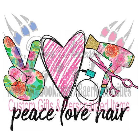 Peace Love Hair - Tumbler Decal