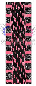 Pink/Black Stripped Hearts - Pen Wrap