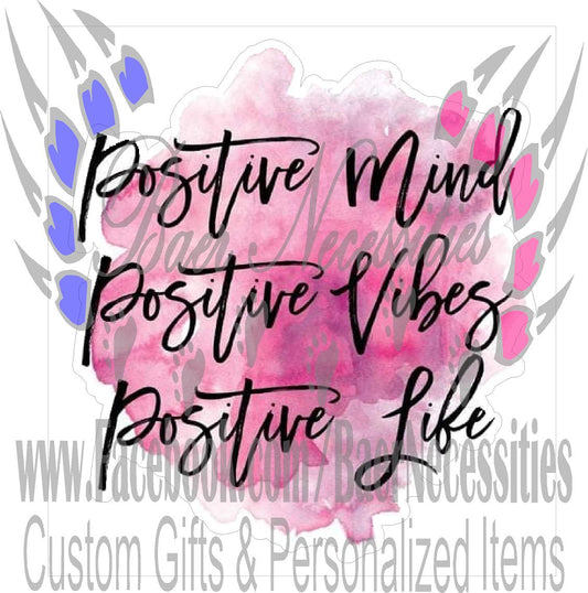 Positive Words Watercolor - Tumbler Decal