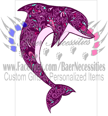 Purple Design Dolphin - Tumbler Decal