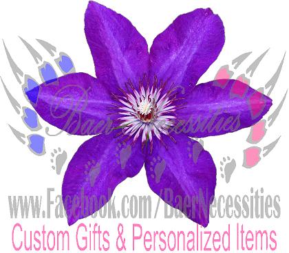 Purple Clematis Flower - Tumbler Decal