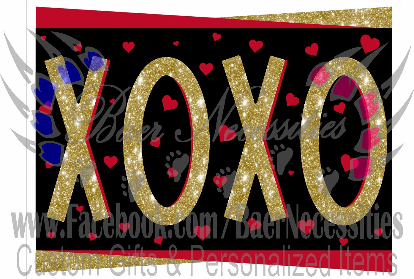 XOXO Red/Gold Hearts - Tumber Decal
