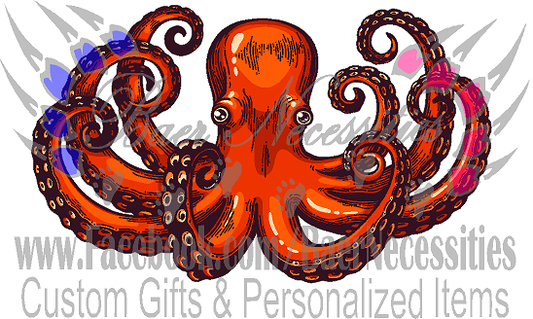 Red Octopus - Tumbler Decal