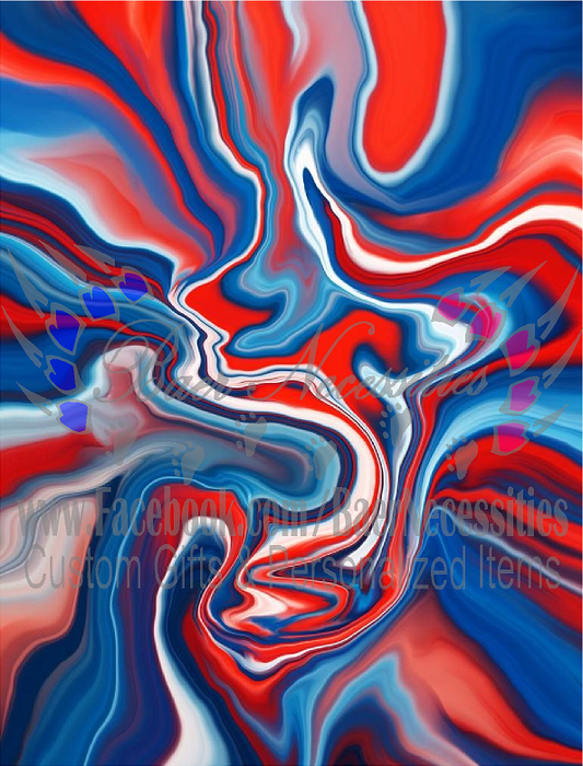 Red, White, Blue Swirl - Transfer