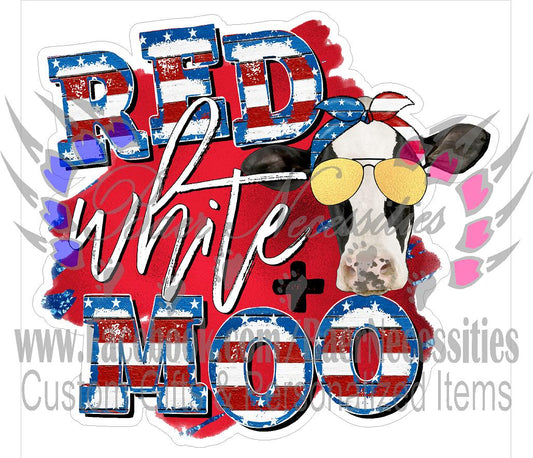Red, White, and MOO - Tumber Decal